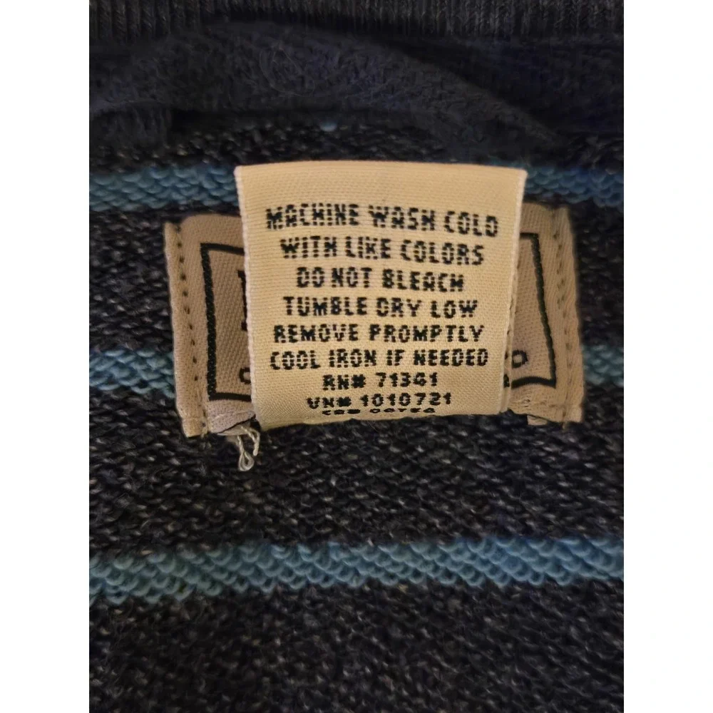 L.L.‎ Bean Mens Medium Blue Long Sleeve Shirt Crew Neck Striped